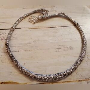 Premier Design Silver Toned Articulated Choker Necklace